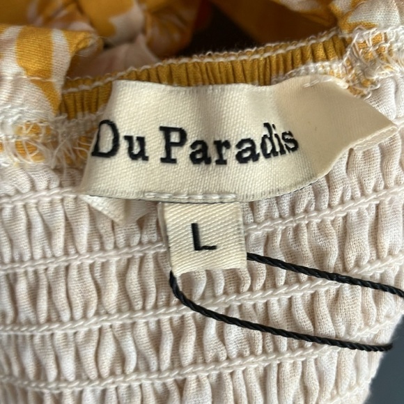 Du Paradis: Marigold cropped, side zip, thick strap top- L - Picture 2 of 16